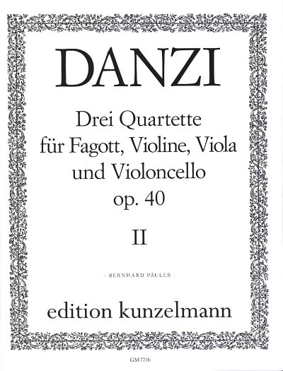 F. Danzi: 3 Quartette für Fagott, Violine, Viola und Violoncello, Band 2 op. 40/2