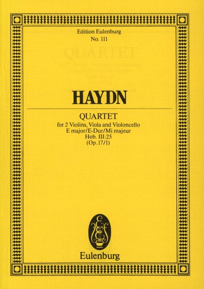 J. Haydn: Quartett E-Dur Op 17/1 Hob 3/25 Eulenburg Studienp