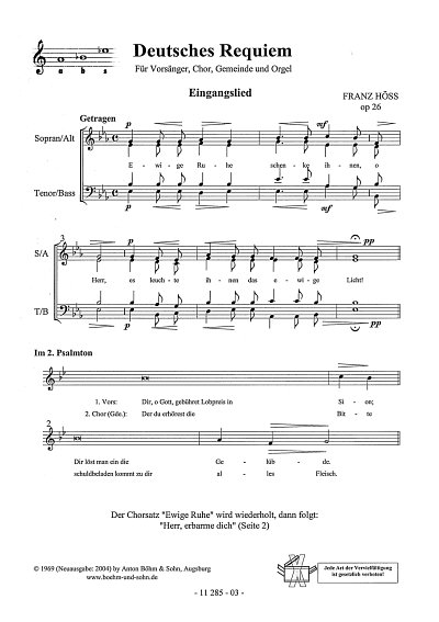Hoess Franz: Deutsches Requiem Op 26