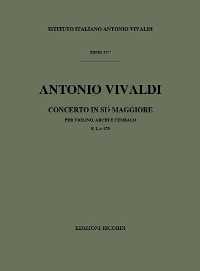 A. Vivaldi: Concerto in Si b Maggiore (B flat Major) (Part.)