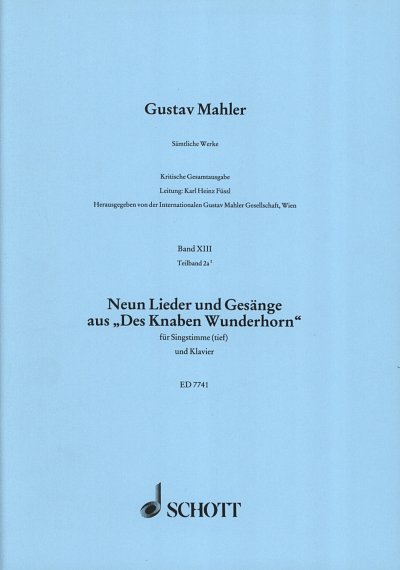 G. Mahler: Sämtliche Werke Band XIII, 2at, GesKlav