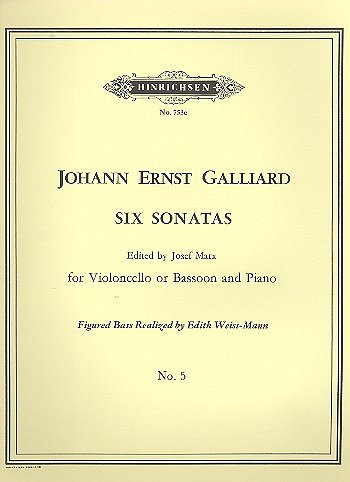 Galliard: Sonate für Fagott oder Violoncello und Klavier Nr. 5 d-Moll