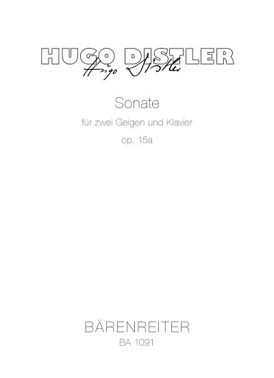 H. Distler: Sonate op. 15a, 2VlKlav (KlavpaSt)
