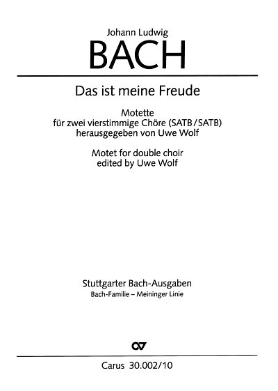 J.L. Bach: Das ist meine Freude B-Dur (Part.)