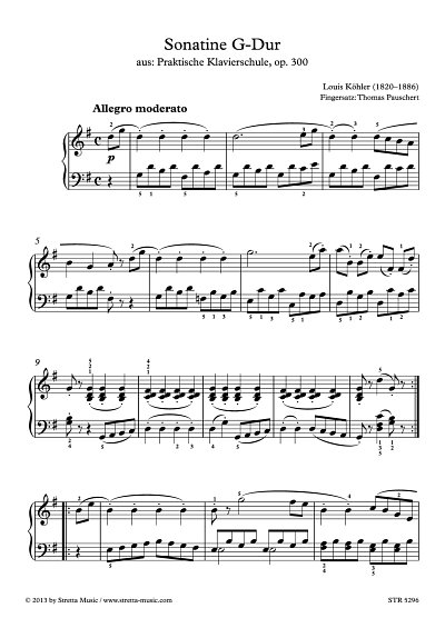 DL: Koehler, Louis: Sonatine G-Dur aus: Praktische Klaviersc