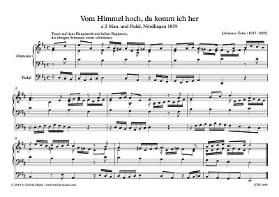 DL: J. Zahn: Vom Himmel hoch, da komm ich., Orgel