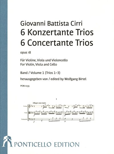 G.B. Cirri: 6 Konzertante Trios 1 op. 18, VlVlaVc (Pa+St)