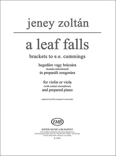 Z. Jeney: A Leaf Falls, Vl/VaKlav (Part.)