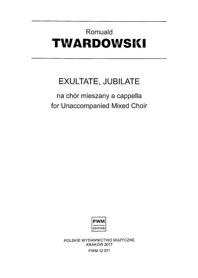 R. Twardowski: Exultate, jubilate, GCh4