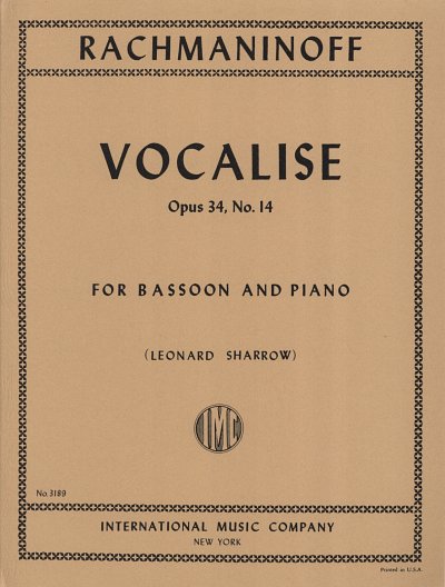 Vocalise, Op. 34 No. 14, FagKlav (Bu)