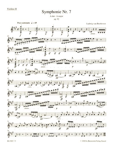 L. v. Beethoven: Symphonie Nr. 7 A-Dur op. 92, Sinfo (Vl2)