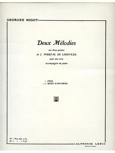 G. Migot: 2 Mélodies de Ladevèze No.2 (Part.)
