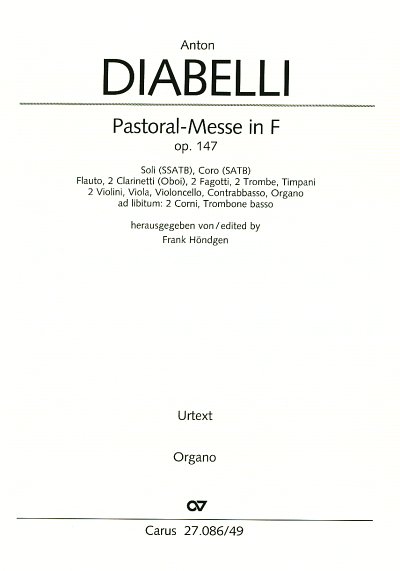 A. Diabelli: Pastoral-Messe in F op. 147, 5GsGch4OrBc (Org)