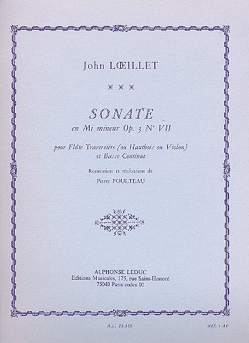 J.-B. Loeillet:  Sonate E-Dur op. 3/7, Fl/Ob/VlBc (Pa+St)