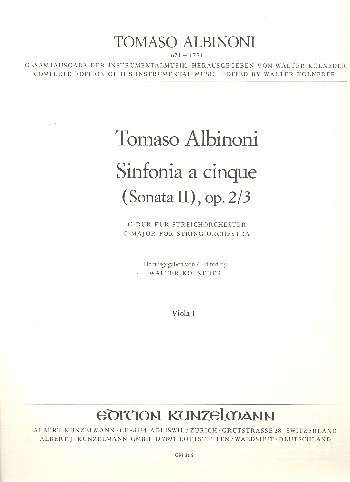 T. Albinoni: Sinfonia a cinque (Sonata 2) op. 2, Stro (Vla1)