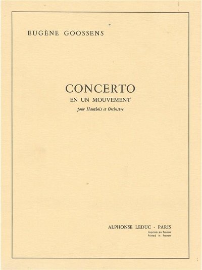 Eugene Goossens: Concerto en 1 Mouvement Op., ObOrch (Part.)