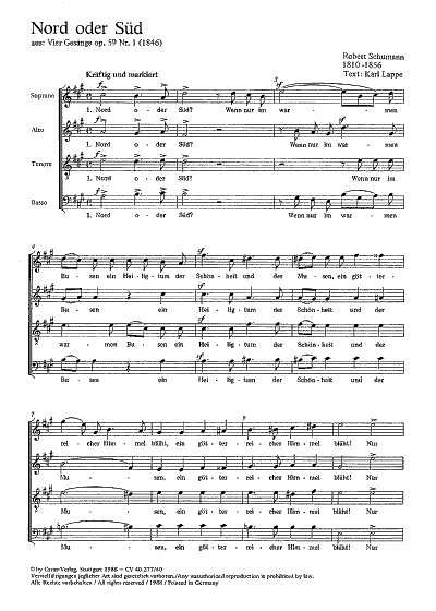 R. Schumann: Nord oder Sued op. 59 Nr. 1; aus: Vier Gesaenge