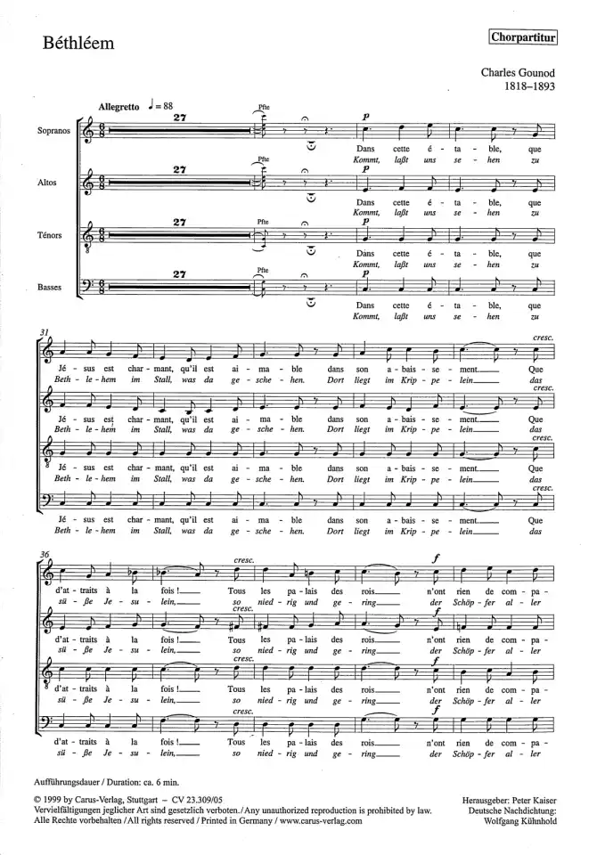 C. Gounod: Béthléem, GchKlav/Org (Chpa) (0)
