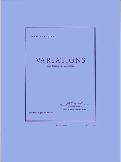 P.-M. Dubois: Variations, 4Sax (Pa+St)