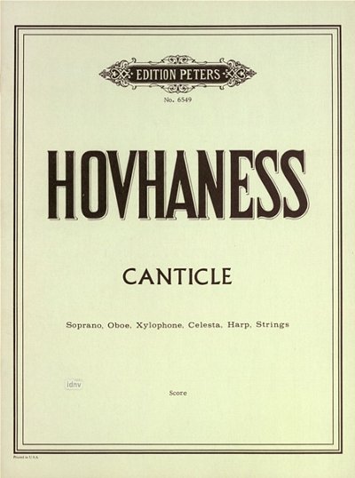 A. Hovhaness: Canticle Op 115