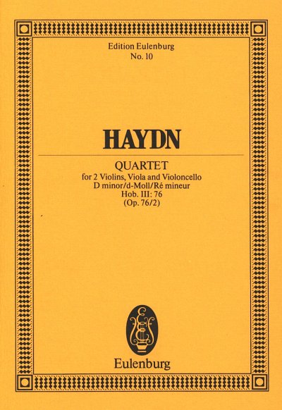 J. Haydn: Quartett D-Moll Op 76/2 Hob 3/76 (Quinten) Eulenbu