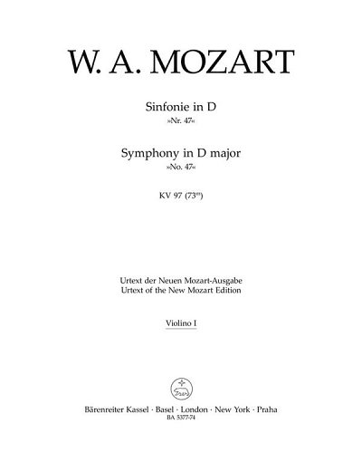 W.A. Mozart: Sinfonie Nr. 47 D-Dur KV 97 (73m)