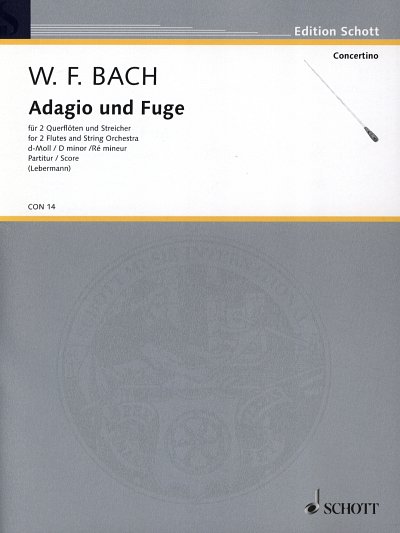 W.F. Bach: Adagio und Fuge d-Moll Falck 65 , 2FlStr (Part.)