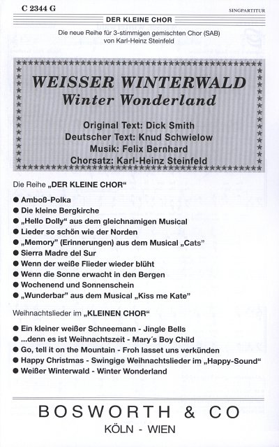 F. Bernard: Weißer Winterwald, Gch3;Klav (Chpa)