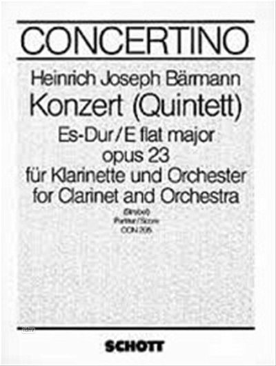 H.J. Baermann: Konzert Es-Dur op. 23, KlarOrch (Part.)