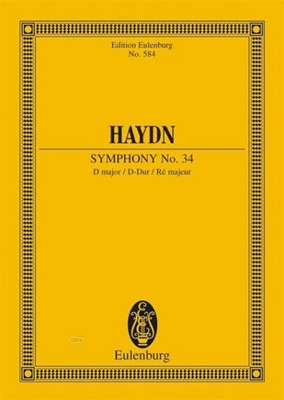 J. Haydn: Sinfonie 34 D-Dur Hob 1/34 Eulenburg Studienpartit