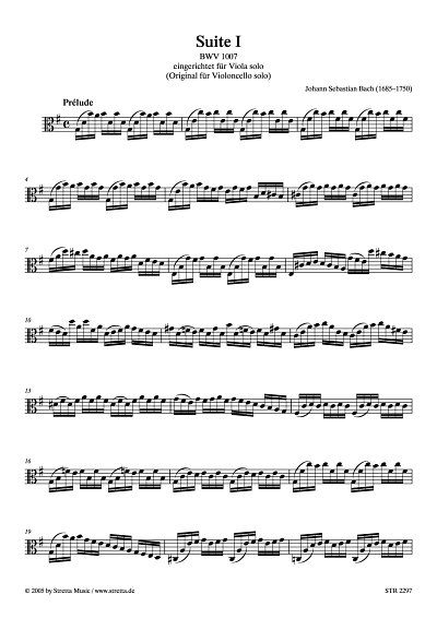 DL: J.S. Bach: Suite I in G, BWV 1007 / eingerichtet fuer Vi