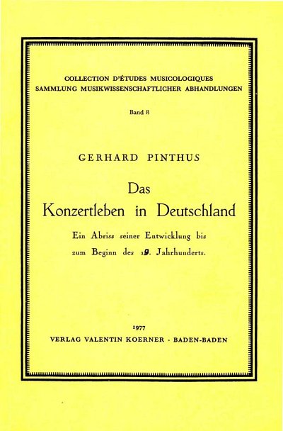 G. Pinthus: Das Konzertleben in Deutschland (Bu)