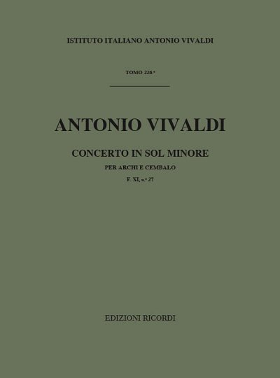 Concerto Per Archi e B.C.: In Sol Min. Rv 152 (Part.)
