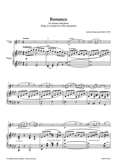DL: A. Somervell: Romance fuer Klarinette und Klavier