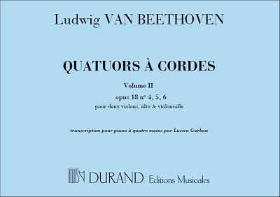 L. v. Beethoven: Quatuors Vol 2 4 Ms , Klav4m (Sppa)