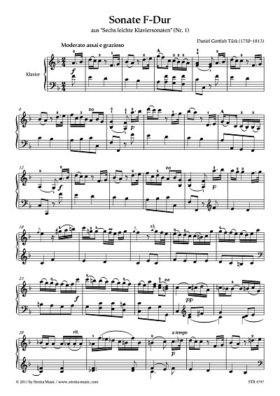 DL: D.G. Tuerk: Sonate F-Dur aus: Sechs leichte Klaviersonat
