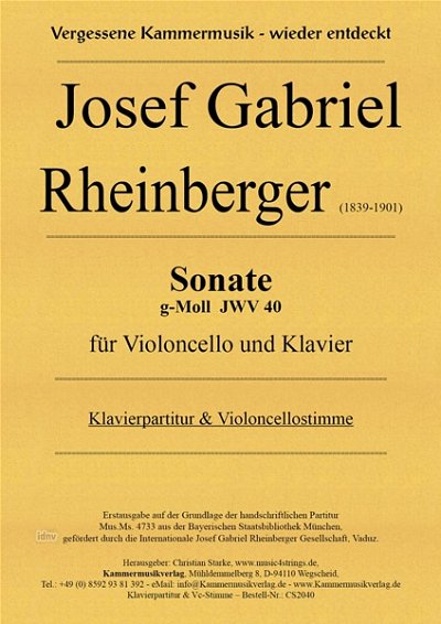 J. Rheinberger: Sonate g-Moll JWV 40