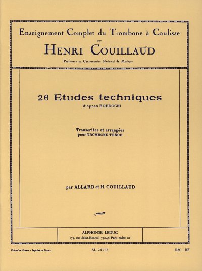 H. Couillaud: 26 Études techniques d'après Bordogni, Tpos