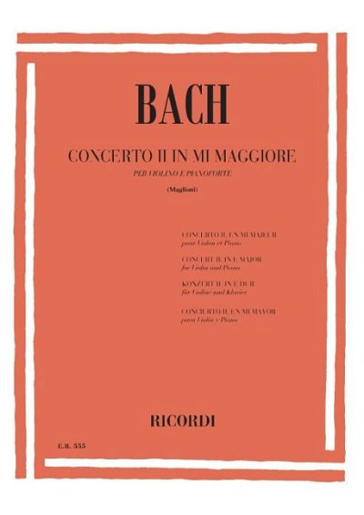 J.S. Bach: Concerto Per Violino Bwv 1042 , VlKlav (KlavpaSt)