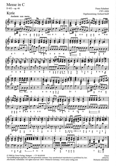 F. Schubert: Messe in C, GesGchOrchOr (Org)