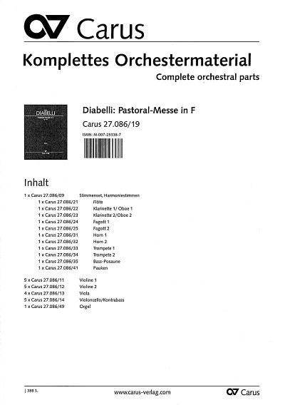 A. Diabelli: Pastoral-Messe in F op. 1, 5GsGch4OrBc (Stsatz)