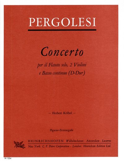 G.B. Pergolesi: Concerto Per Il Flauto Solo 2 Violini E Bc