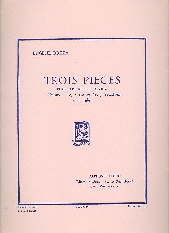 E. Bozza: 3 Pièces, 7Blech (Stsatz)