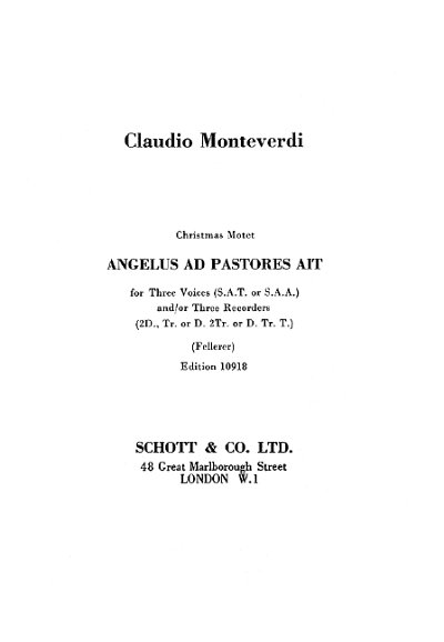C. Monteverdi: Angelus ad pastores ait