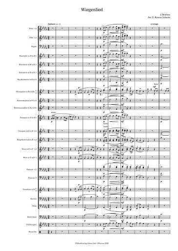 J. Brahms: Wiegenlied, Blaso (Pa+St)