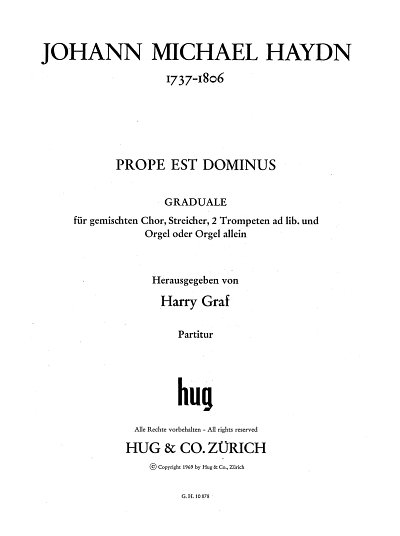 M. Haydn: Prope Est Dominus Graduale