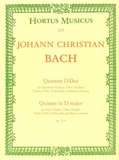 J.C. Bach: Quintet D-Dur op. 11/6 (Pa+St)