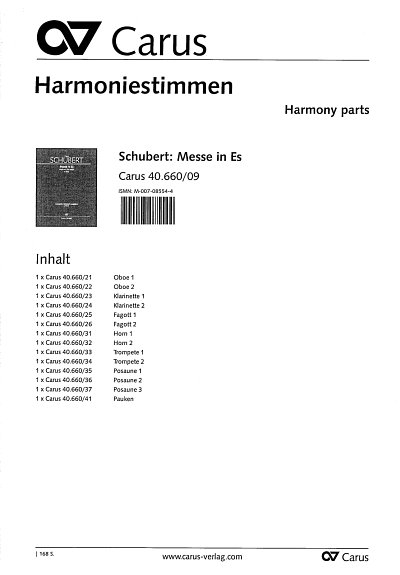 AQ: F. Schubert: Messe in Es (HARM) (B-Ware)