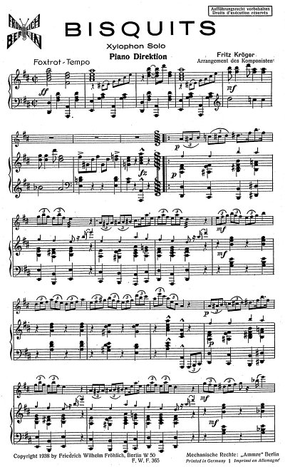 K. Fritz: Bisquits, Xylophon, Klavier