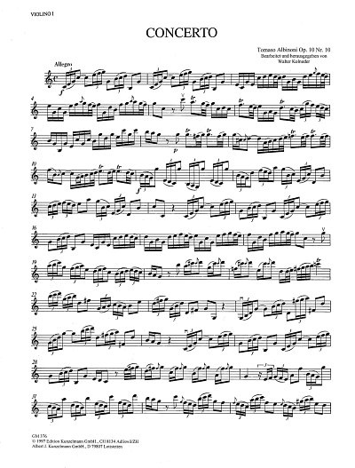 T. Albinoni: Concerto A Cinque Op. 10-10, Stro (Vl1)